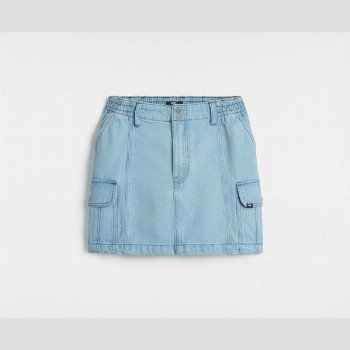Vans SIDEWALK DENIM SKIRT, WOMAN, BLUE, SIZE: L
