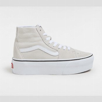 Vans SK8-HI TAPERED STACKFORM SHOES, WOMAN, GREY, SIZE: 12