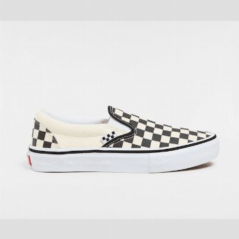 Vans SKATE CHECKERBOARD SLIP-ON SHOES, MAN, BLACK, SIZE: 7.5