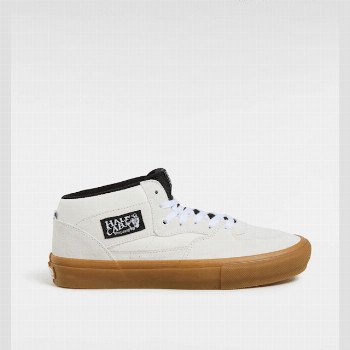 Vans SKATE HALF CAB SHOES, MAN, WHITE, SIZE: 12