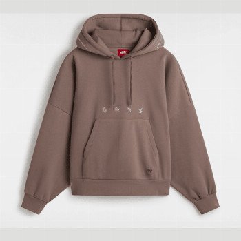 Vans SKATE WIRE LOOSE PULLOVER HOODIE, WOMAN, BROWN, SIZE: L