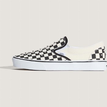 Vans SLIP-ON CHECKERBOARD RHINESTONE SHOES, MAN, BLACK, SIZE: 3
