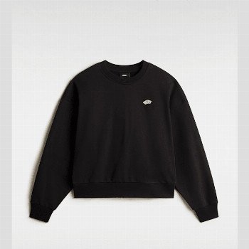 Vans STYLE 76 CREW SWEATSHIRT, WOMAN, BLACK, SIZE: XXS
