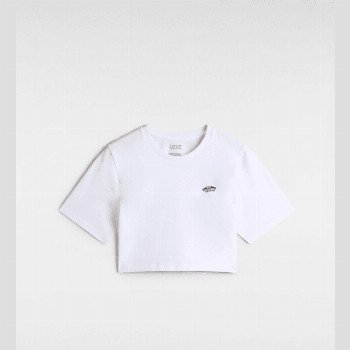 Vans STYLE 76 CROP T-SHIRT, WOMAN, WHITE, SIZE: L