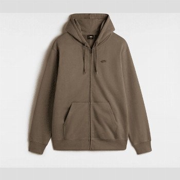 Vans STYLE 76 ZIP PULLOVER HOODIE, MAN, BROWN, SIZE: XXL