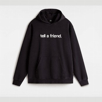 Vans TELL A FRIEND CREW PULLOVER HOODIE, MAN, BLACK, SIZE: L