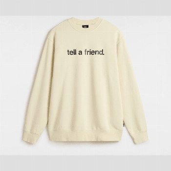Vans TELL A FRIEND CREW SWEATSHIRT, MAN, BEIGE, SIZE: L