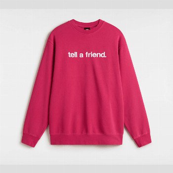 Vans TELL A FRIEND CREW SWEATSHIRT, MAN, PINK, SIZE: L