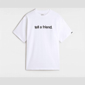 Vans TELL A FRIEND T-SHIRT, MAN, WHITE, SIZE: L