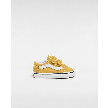 Vans TODDLER OLD SKOOL HOOK AND LOOP SHOES (1-4 YEARS) (COLOR THEORY GOLDEN GLOW) YELLOW