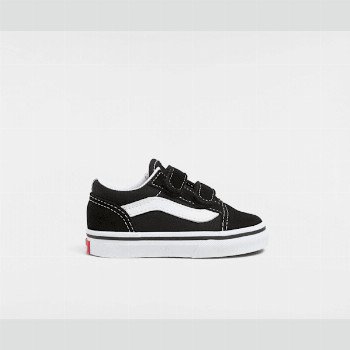 Vans TODDLER OLD SKOOL SHOES (1-4 YEARS), BLACK, SIZE: 1.5
