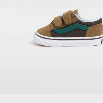 Vans TODDLER OLD SKOOL SHOES (1-4 YEARS), BROWN, SIZE: 8