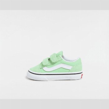 Vans TODDLER OLD SKOOL SHOES (1-4 YEARS), GREEN, SIZE: 3.5