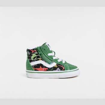 Vans TODDLER SK8-HI SIDE ZIP SHOES (1-4 YEARS), GREEN, SIZE: 8.5