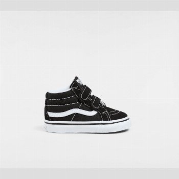 Vans TODDLER SK8-MID SHOES (1-4 YEARS), BLACK, SIZE: 1.5