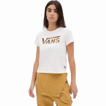 Vans WARPED FLORAL FILL MINI T-SHIRT, WOMAN, WHITE, SIZE: XS