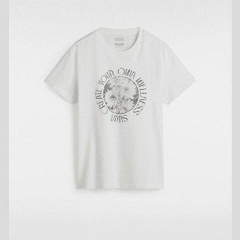 Vans WELLNESS BOYFRIEND FIT T-SHIRT, WOMAN, WHITE, SIZE: XXS