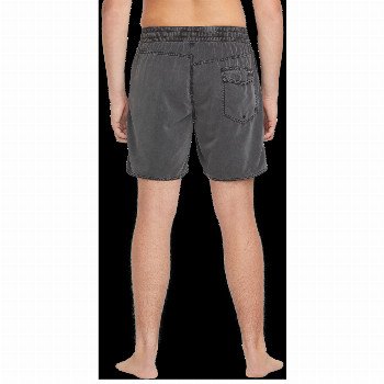 Volcom CENTER ELASTIC WAIST SWIMSHORTS IN BLACK