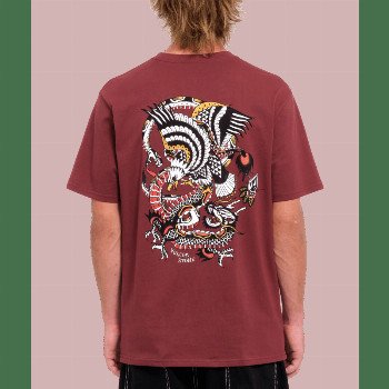 Volcom LINTELL CLASSIC T-SHIRT IN MERLOT