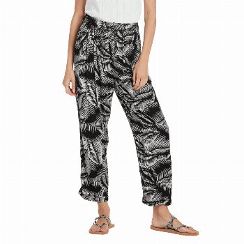 Volcom STAY PALM TROUSERS - BLACK & WHITE