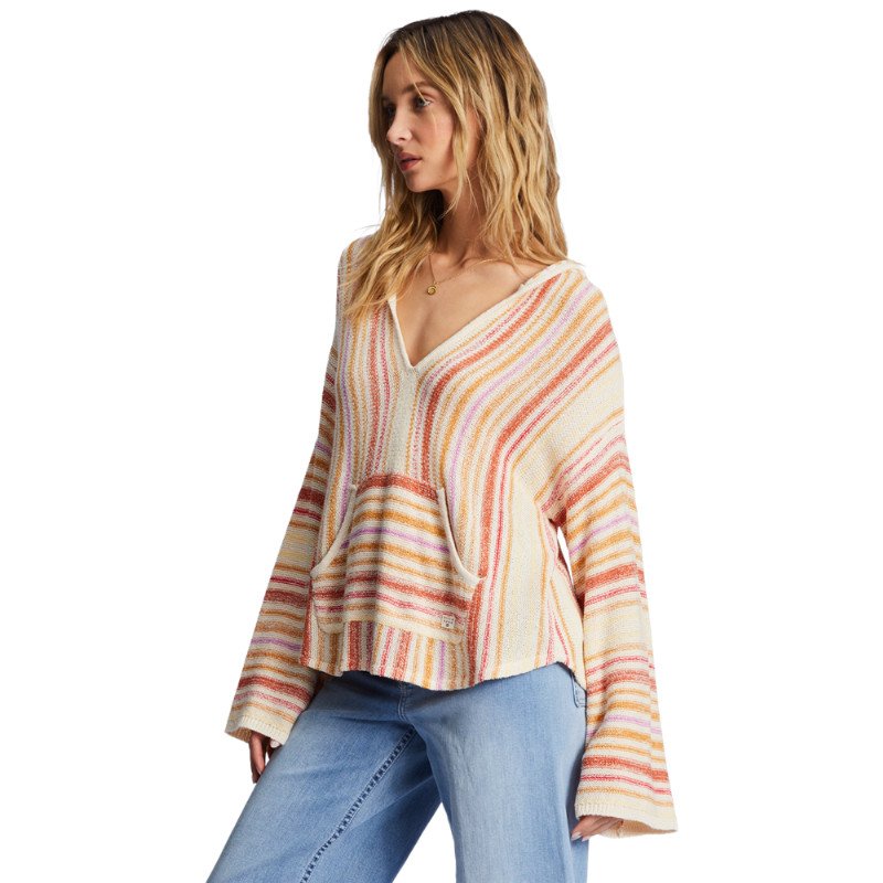 Billabong Baja Beach Hooded Jumper - Bright Poppy