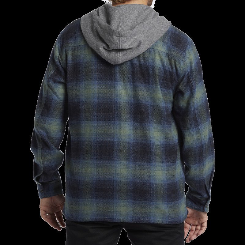 Baja Hooded Flannel Shirt in Fern