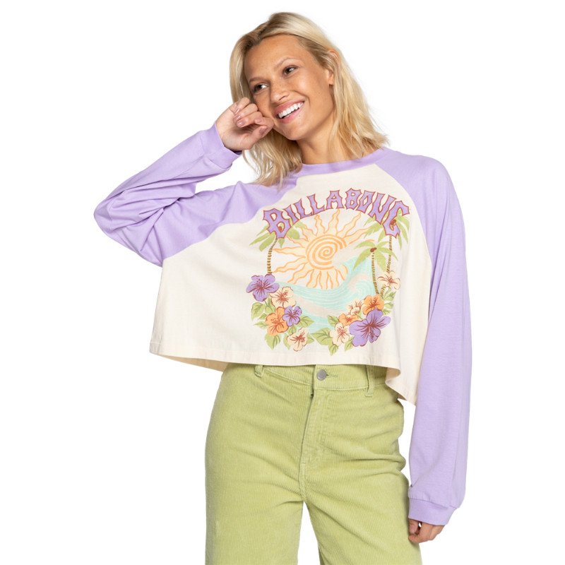 Billabong Beach Boyfriend Baseball T-Shirt - Lilac Breeze