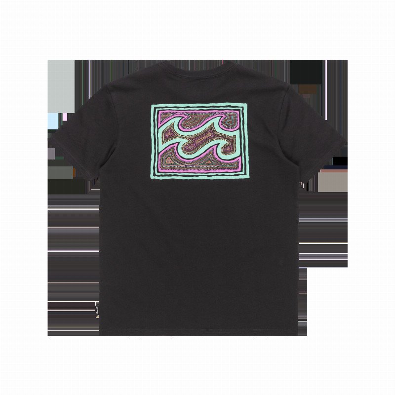 Boys Crayon Wave T-Shirt in Washed Black