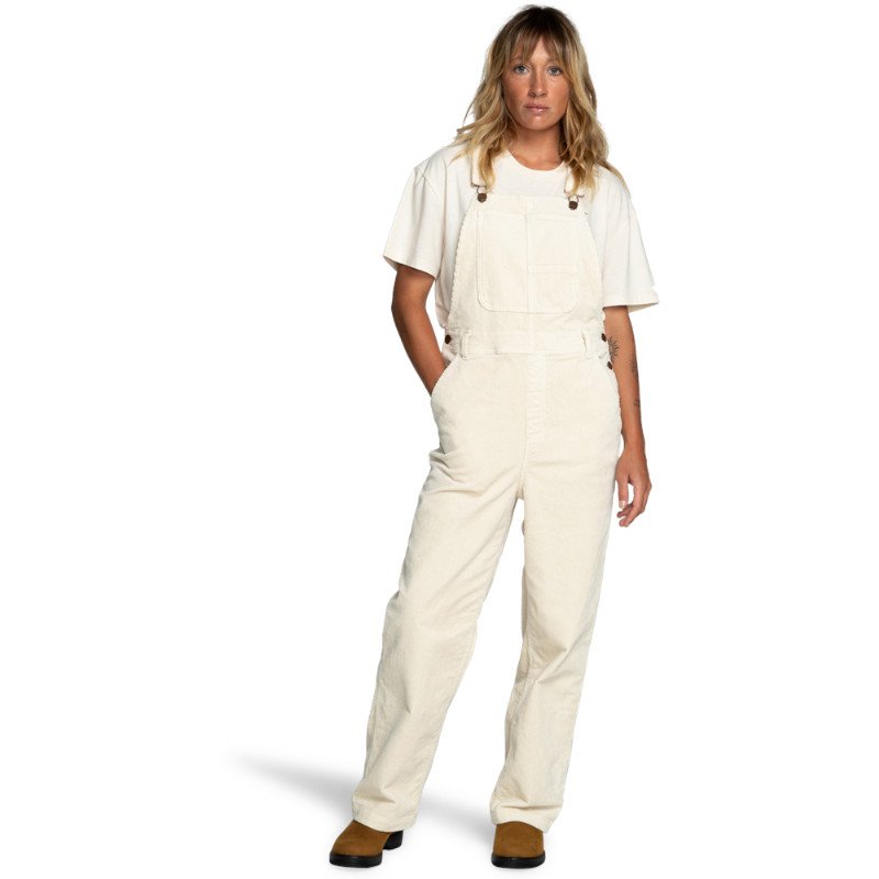 Billabong Looking For You Dungarees- Antique White