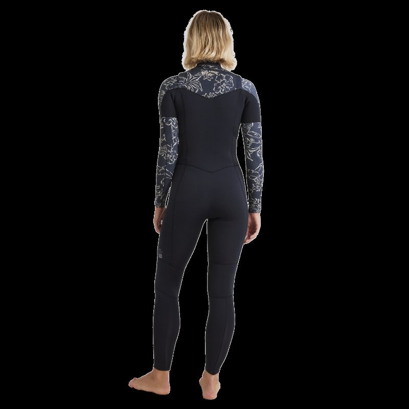 Salty Dayz Natural 3/2mm Chest Zip Wetsuit in Black Pebble