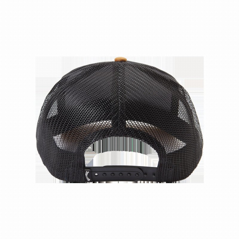 Stacked Trucker Cap in Black & Tan