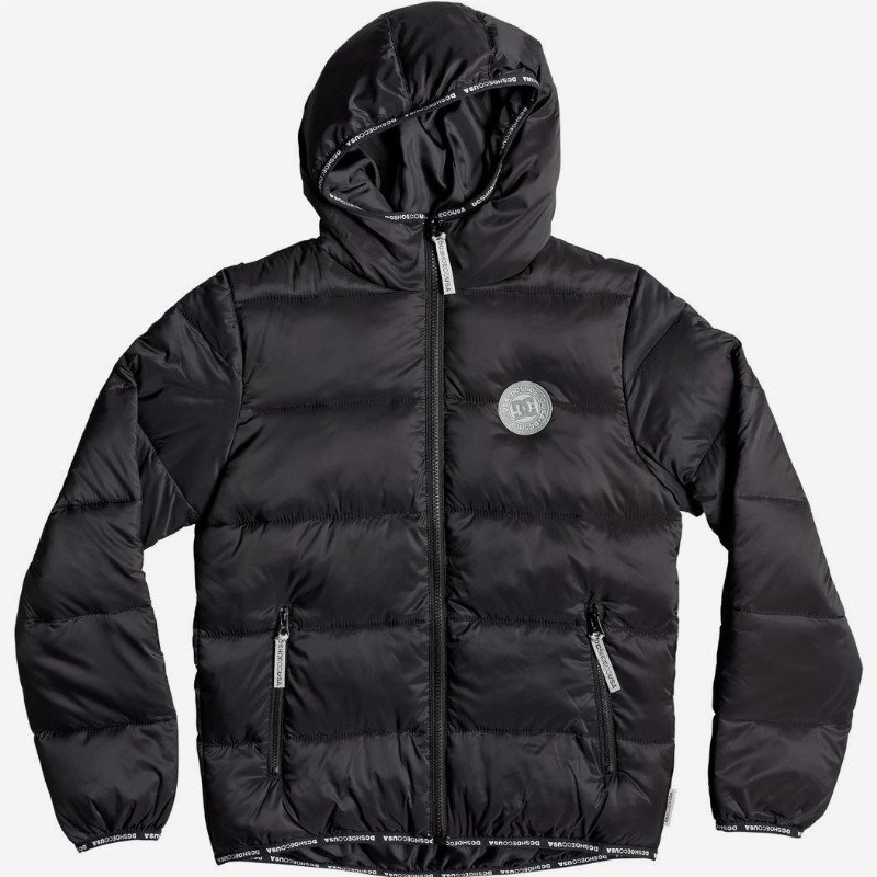 Crewkerne Boy - Water-Resistant Hooded Puffer Jacket for Boys 8-16 - Black