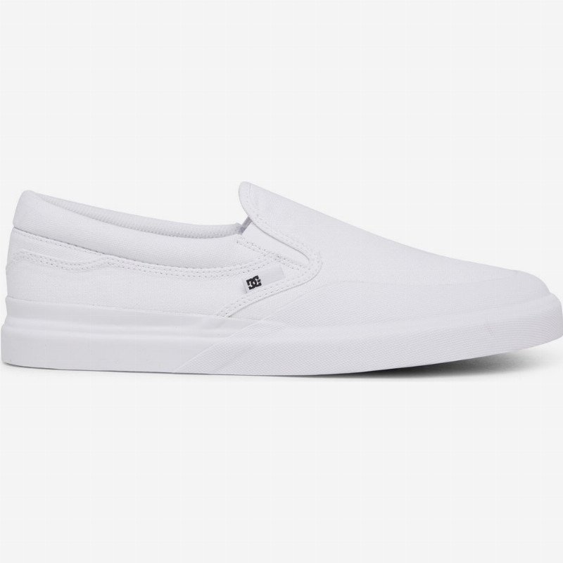 DC INFINITE - SLIP-ON LEATHER SHOES FOR MEN WHITE