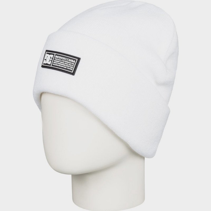 Label - Cuff Beanie - White