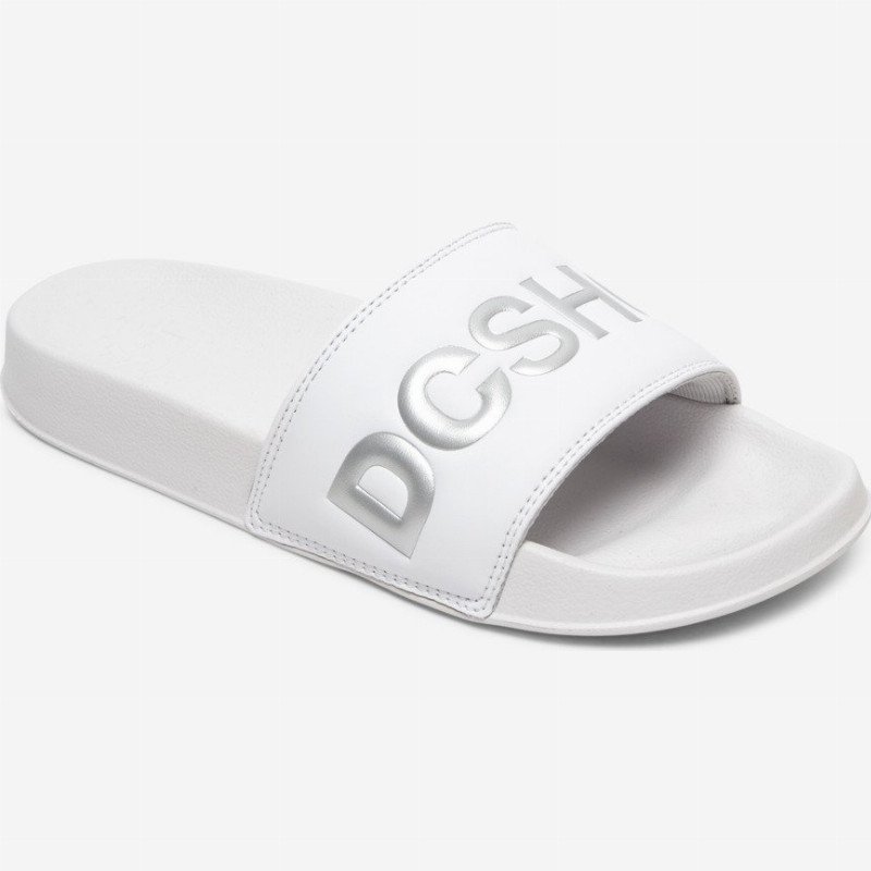 DC Slides SE - Suede Slides for Women - White