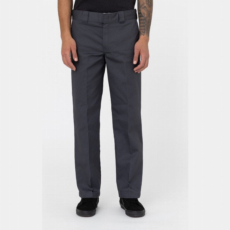Dickies 873 Slim Straight Work Trousers Man Charcoal Grey 