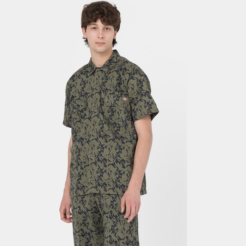 Dickies Drewsey Short Sleeve Work Shirt Man Camouflage 