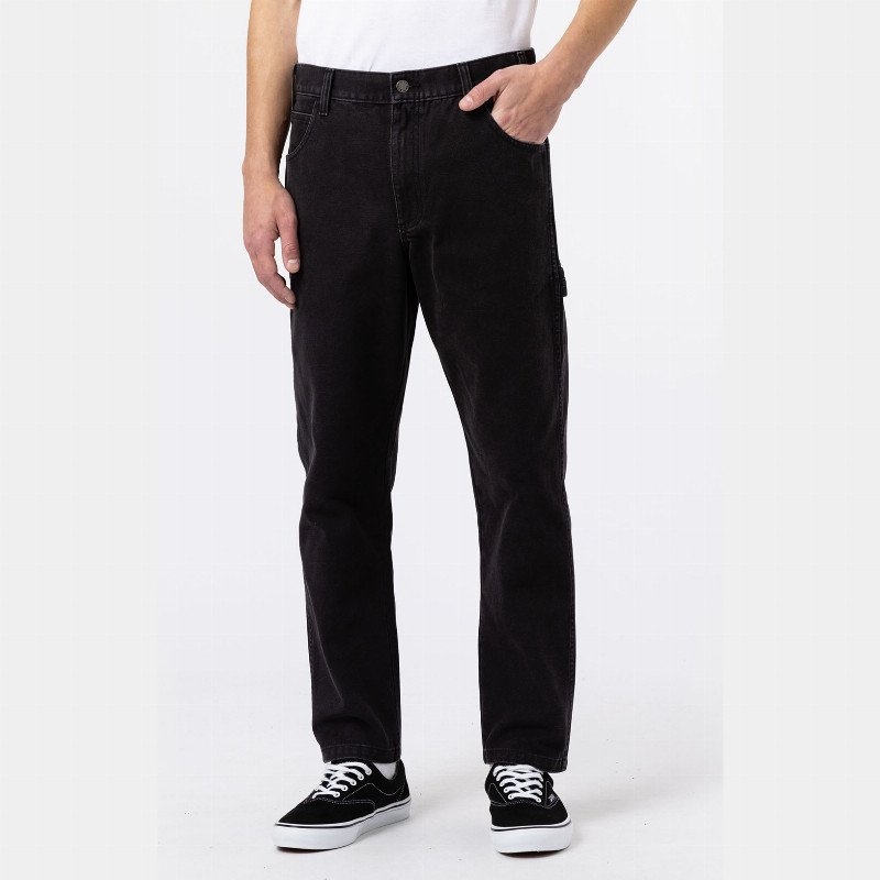 Dickies Duck Canvas Carpenter Trousers Man Stone Washed Black 
