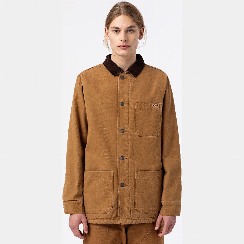 Dickies Duck Canvas Chore Coat Man Stone Washed Brown Duck 