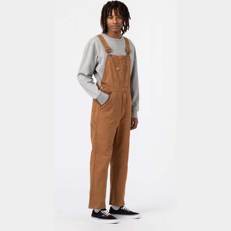 Dickies Duck Canvas Classic Bib Man Stone Washed Brown Duck 