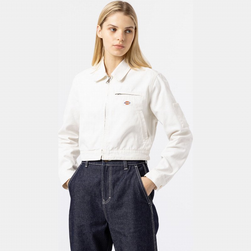 DUCK CANVAS JACKET WOMAN STONE WASHED CLOUD