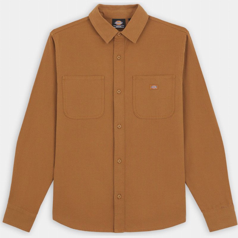 Dickies Duck Canvas Shirt Man Stone Washed Brown Duck 