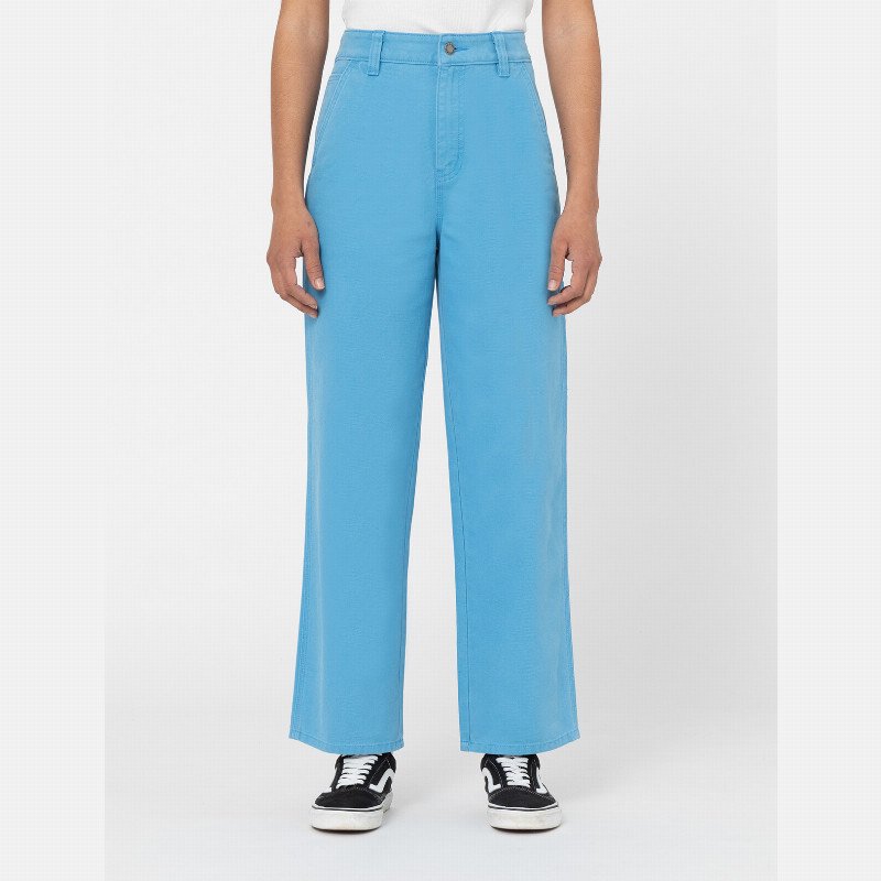 Dickies Duck Canvas Trousers Woman Stone Washed Azure 