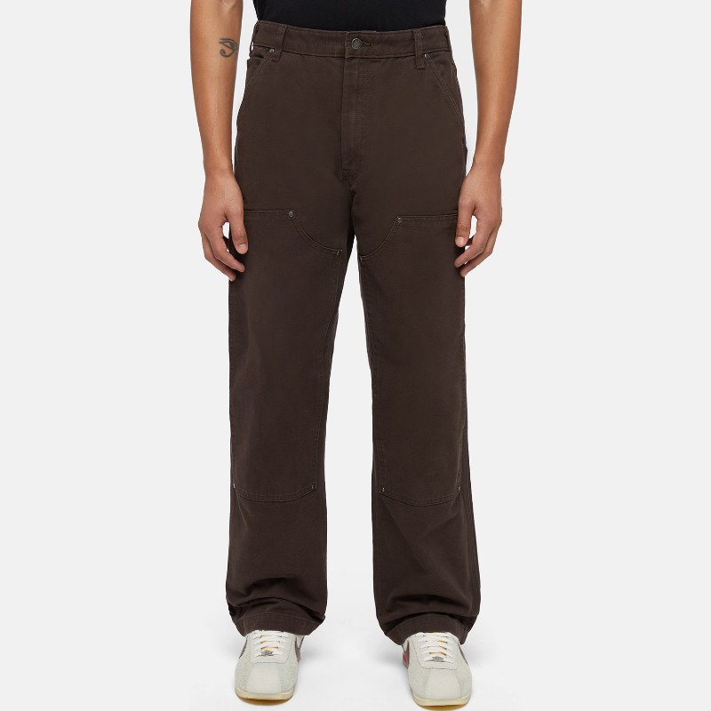 DUCK CANVAS UTILITY TROUSERS MAN DARK BROWN