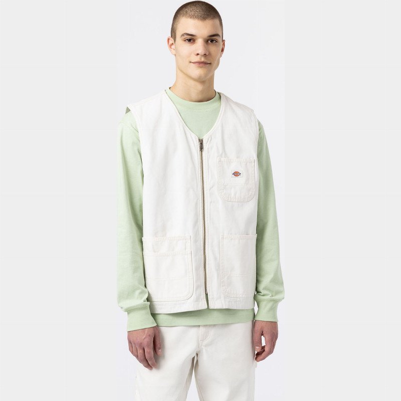 DUCK CANVAS VEST MAN STONE WASHED CLOUD