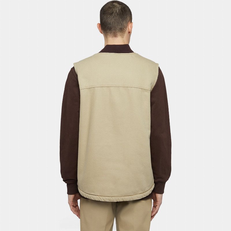 Dickies Duck Canvas Vest Man Stone Washed Desert Sand 