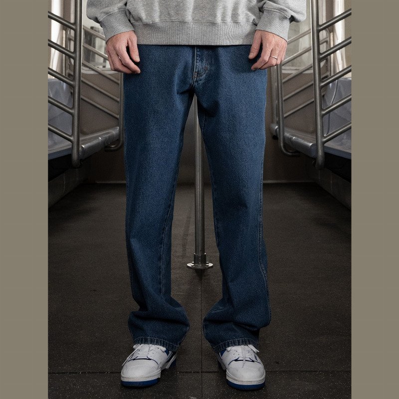 JAKE HAYES DENIM TROUSERS MAN STONE WASHED VINTAGE BLUE