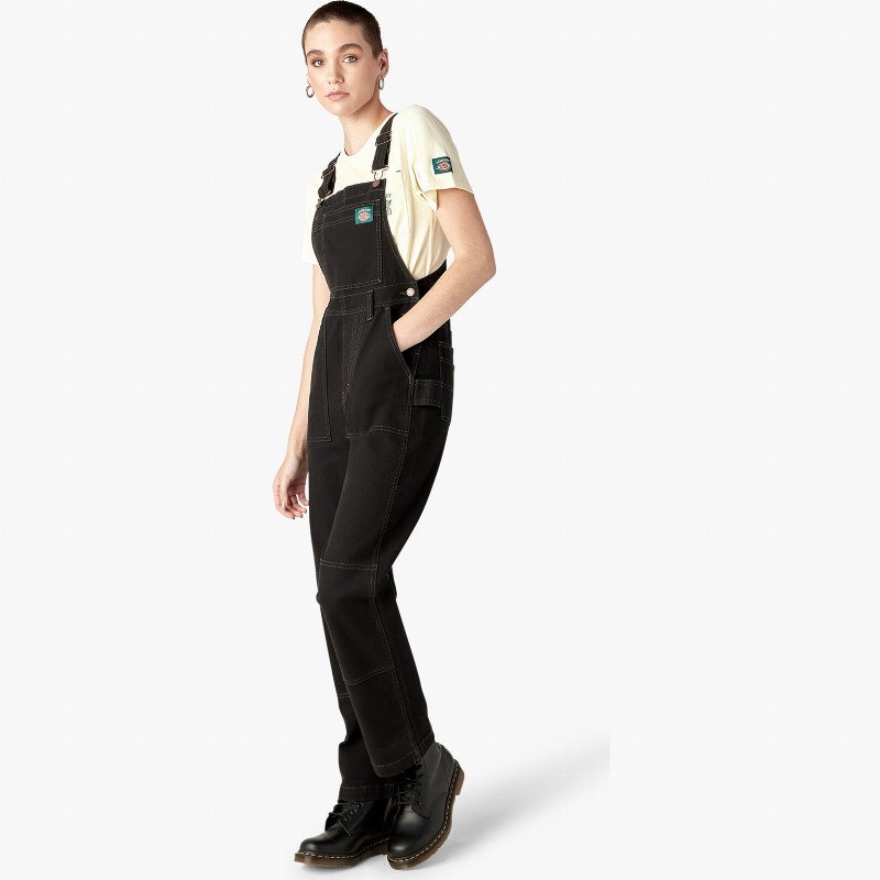 JAMESON UTILITY DOUBLE KNEE OVERALLS WOMAN RINSED-BLACK