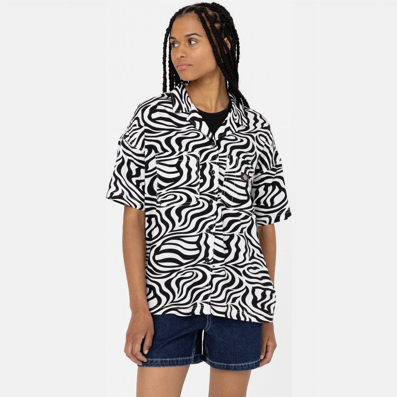 Dickies Leesburg Short Sleeve Shirt Woman Cloud Zebra 