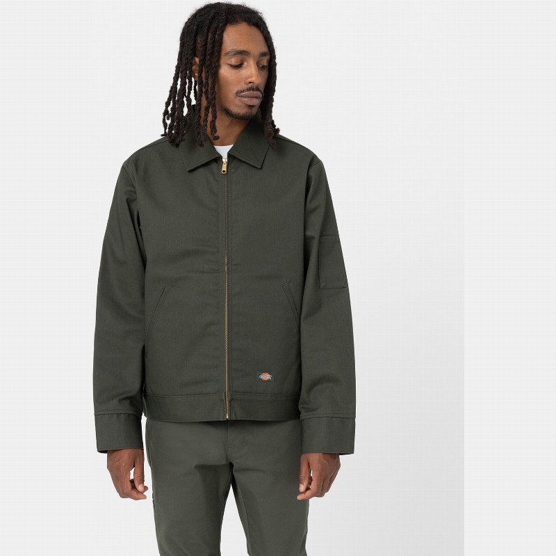 LINED EISENHOWER JACKET MAN OLIVE GREEN